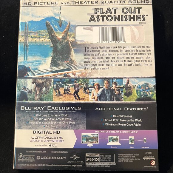 Jurassic World Blu Ray / DVD / Digital Copy - Picture 2 of 2
